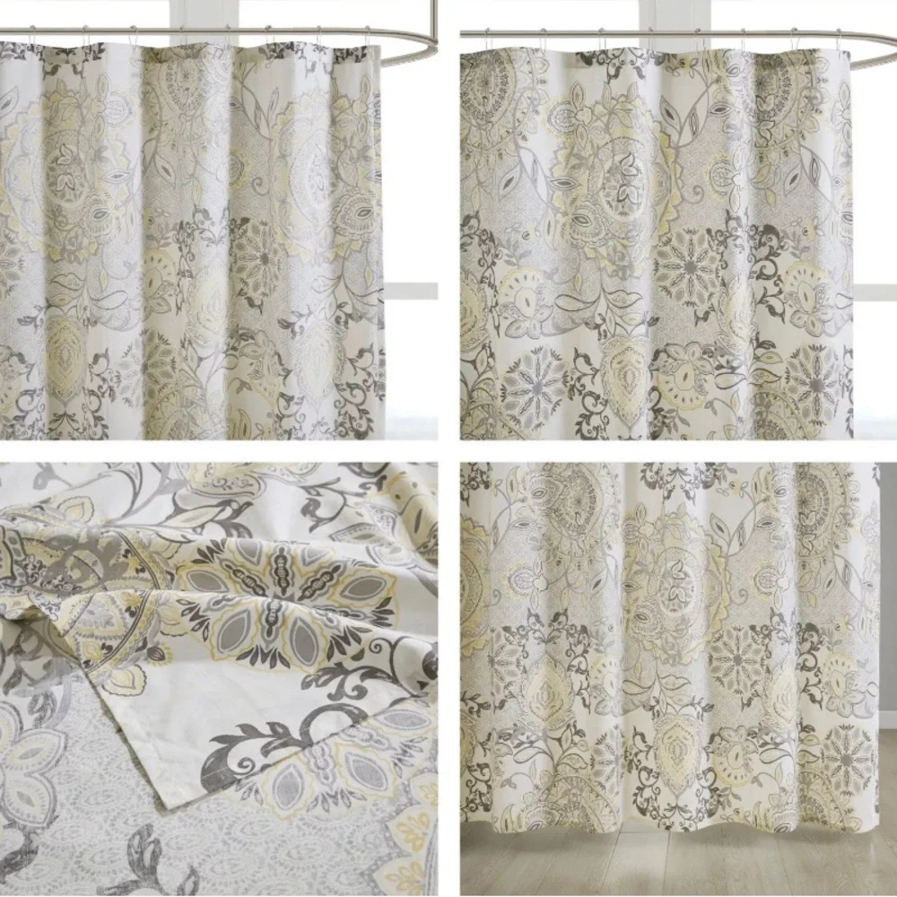 Madison Park 100% Cotton Percale Shower Curtain Bathtub Privacy Screen 72